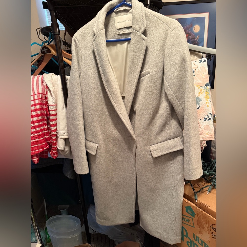 Aritzia Babaton Light Gray Wool cashmere Coat